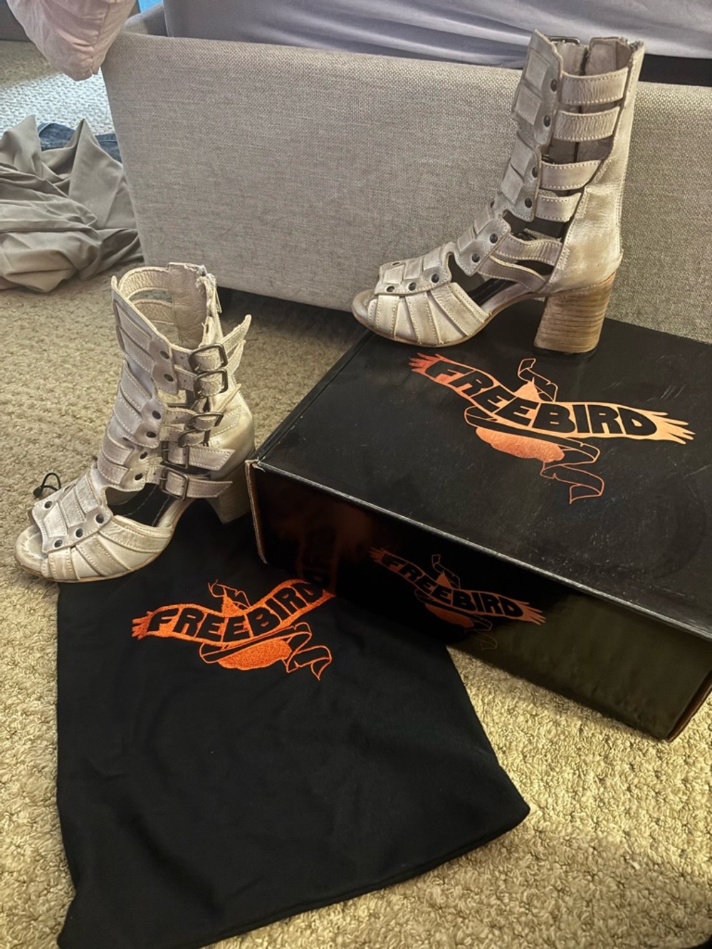 Freebird by Steven Strappy Block Heel Boots